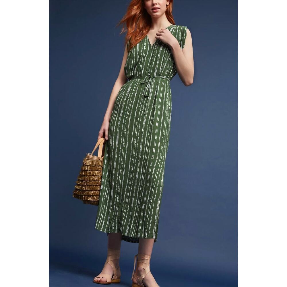 Anthropologie Porridge Vanya Maxi Column Printed Dress Size XS in Green